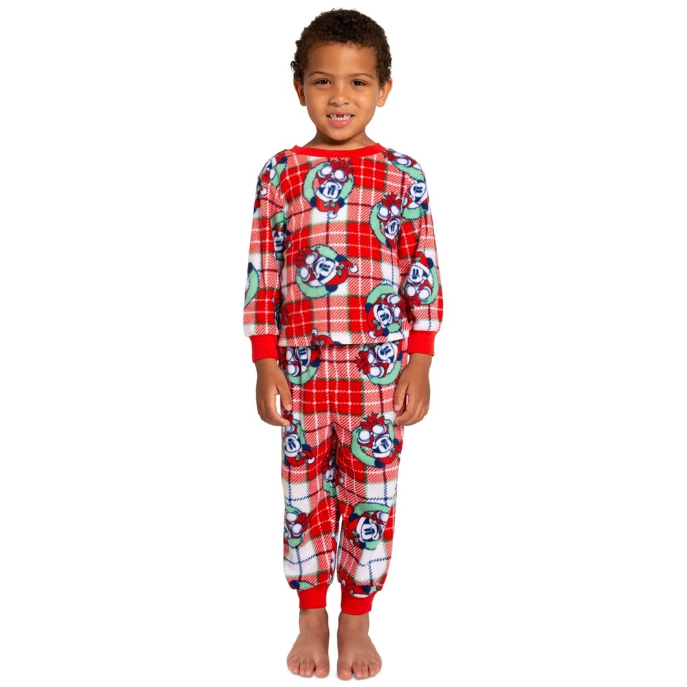 Briefly Stated Toddlers Mickey Mouse Christmas Pajamas Set - Red - Size 3T
